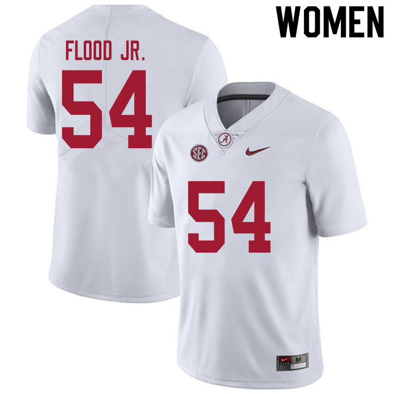 Alabama Crimson Tide Women's Kyle Flood Jr. #54 White NCAA Nike Authentic Stitched 2020 College Football Jersey RT16J26VT